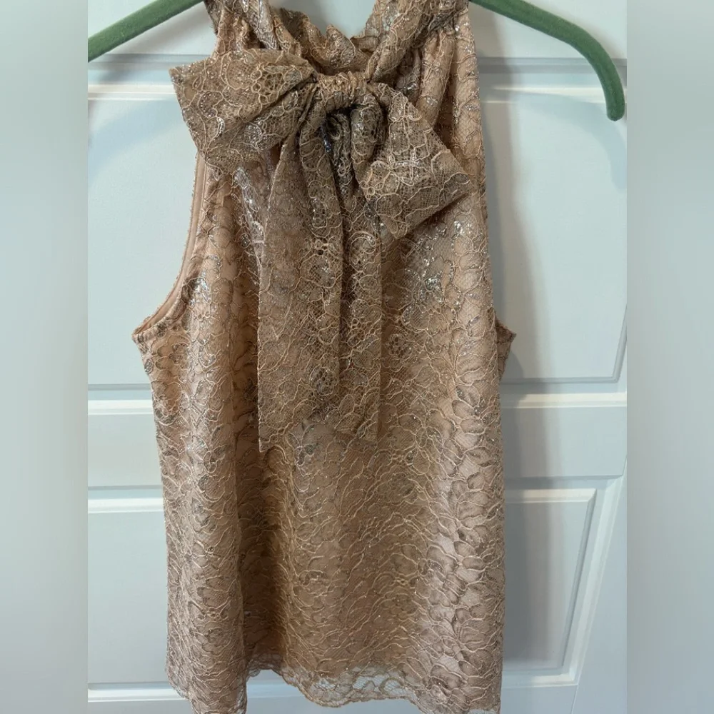 J.Crew Stunning Lace Halter Style Top with Silver Sparkle Size XS